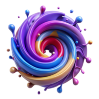 Vibrant Swirling Colors 3D Abstract Background Image png