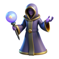 Mystic Wizard with Orb - A mystical depiction of a wizard holding an orb capturing his enchanting presence and magical abilities png