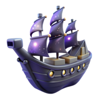 Galaxy Ship 3D Model - A futuristic 3D model of a ship with galaxy elements capturing its celestial beauty and advanced design png