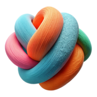 Abstract 3D Render of Intertwined Colorful Strands png