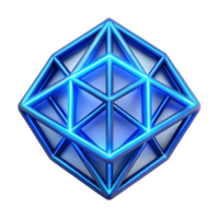 3D Render Blue Geometric Abstract Background Glow Lines Structure Design png