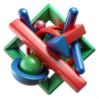 Vibrant 3D Abstract Background with Interlocking Geometric Shapes png