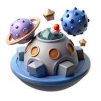 Cosmic Craft with Spacecraft and Planets in a Galactic Adventure png