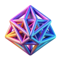 3D Render of a Rainbow Geometric Abstract Structure png