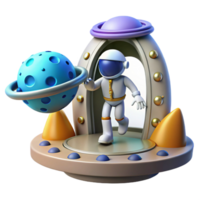 Astronaut and Planet Space Exploration - A dynamic depiction of an astronaut exploring a planet capturing the essence of space adventure and discovery png