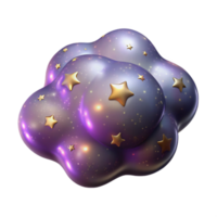 Starry Night Cloud 3D Render A serene scene of clouds under a starry night sky, brought to life in a captivating 3D render. png