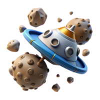 Spaceship Asteroid Field in a Futuristic Three Dimensional Scene of Adventure png