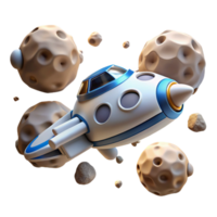 Spaceship Asteroid Field Flight in a Futuristic Three Dimensional Scene of Adventure png
