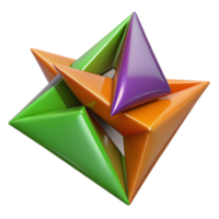 Abstract 3D Geometric Shapes Intertwined Colorful Triangles Graphic Background png