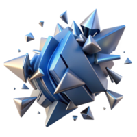 Abstract 3D Render of Exploding Metallic Geometric Shapes png