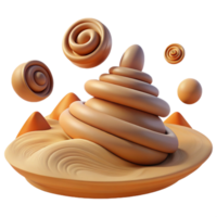 Abstract 3D Render Swirling Forms A dynamic depiction of swirling forms captured in abstract three-dimensional art, capturing the essence of the universe. png