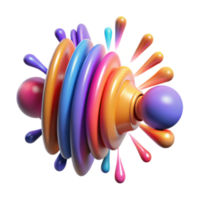 Vibrant 3D Render of Abstract Colorful Swirling Forms png