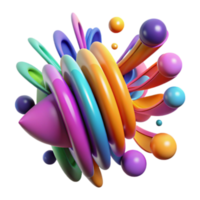 Vibrant 3D Abstract Background Image Rainbow Swirls and Spheres png