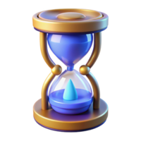 Time Management Hourglass Concept A conceptual 3D depiction of time management, focusing on the hourglass as a symbol of time and productivity. png