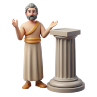 Ancient Greek Sage 3D Model A detailed 3D model of an ancient Greek sage, capturing their historical significance and cultural presence. png