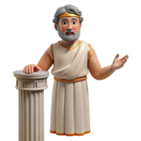 Ancient Greek Sage in a Three Dimensional Model of Historical Design png