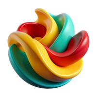 Vibrant 3D Abstract Background of Intertwined Colorful Shapes png