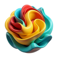 Abstract 3D Render Colorful Swirls, Multicolored Fluid Shapes Design png