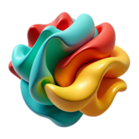 Abstract 3D Render of Colorful Intertwined Shapes png