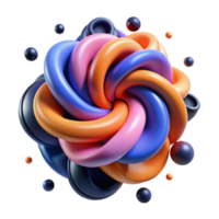 Abstract 3D Render Colorful Swirl Knot Design Background Image png