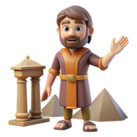 Ancient Civilization 3D Model A serene depiction of a civilization navigating the digital landscape, captured in a stunning three-dimensional model. png