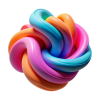 Vibrant 3D Render of Intertwined Colorful Loops Abstract Background Image png