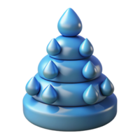 Blue Water Drop Tree 3D Render - A whimsical 3D render of a tree with blue water drop elements capturing its magical atmosphere and enchanting design png