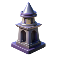Purple Fantasy Tower 3D Model A magical tower crafted in a stunning three-dimensional model, standing proudly in a digital realm. png