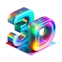 Vibrant 3D Render of Number 30, Iridescent Chrome Effect, Abstract Background Image png