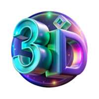 Vibrant 3D Render of Number 3D, Abstract 3D Background Image png