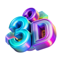 Vibrant 3D Render Colorful Text Effect Abstract Background Image png