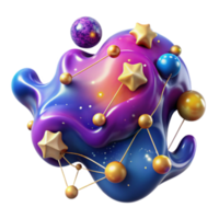 Cosmic Abstract 3D Render Stars Nebula Galaxy Background png