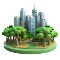 Urban Greenery Cityscape and Park Design - A dynamic depiction of urban greenery with a cityscape and park design capturing the essence of modern urban planning and environmental harmony png