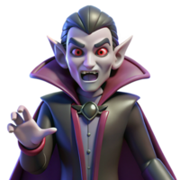 Three Dimensional Cartoon Vampire in a Whimsical Scene of Enchantment png