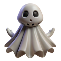 Cute Ghost 3D Render An adorable ghost brought to life in a playful three-dimensional render, navigating the digital realm with charm. png