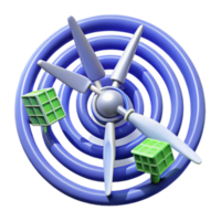 Abstract 3D Render of Rotating Propeller with Cubes png