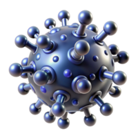 3D Render of a Microscopic Virus Particle Abstract Illustration png