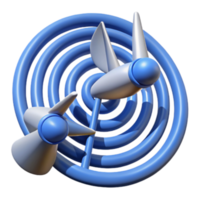 Abstract 3D Render of Rotating Propellers and Circular Design Elements png