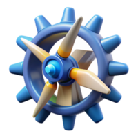 3D Illustration of a Colorful Rotating Turbine with Gear-like Structure png