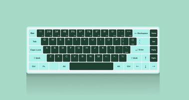 Tenkeyless keyboard in mint green and black, creating a fresh and modern feel vector