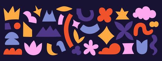 Set of abstract shapes of different colors. graphics. vector