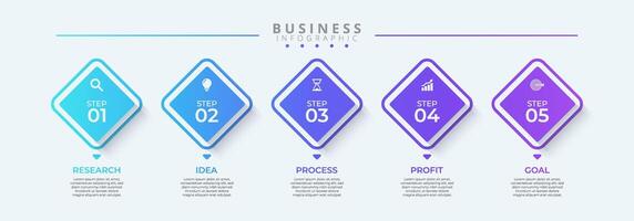 Infographic chart 5 step process, ideal for presenting business startup concepts. Features clean, minimalistic design with thin line icons vector