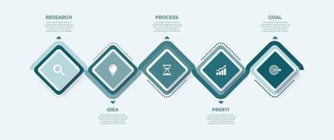 Infographic chart 5 step process, ideal for presenting business startup concepts. Features clean, minimalistic design with thin line icons. vector