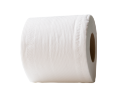 One roll of white tissue paper or toilet paper isolated with clipping path in file format png