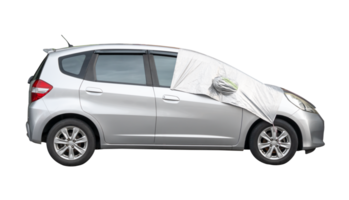 A silver medium sports hatchback car isolated with clipping path in file format Side view hatchback car png