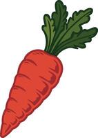 color illustration of carrot in hand drawn style without background vector