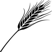 ear of wheat or rye black illustration without backgroun vector