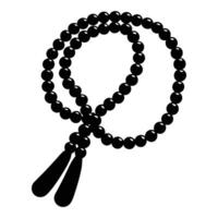 a black rosary with a tassel on it vector
