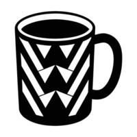 a black and white mug with geometric design vector