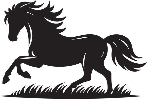 Stylish Black Horse Silhouette for Digital Use